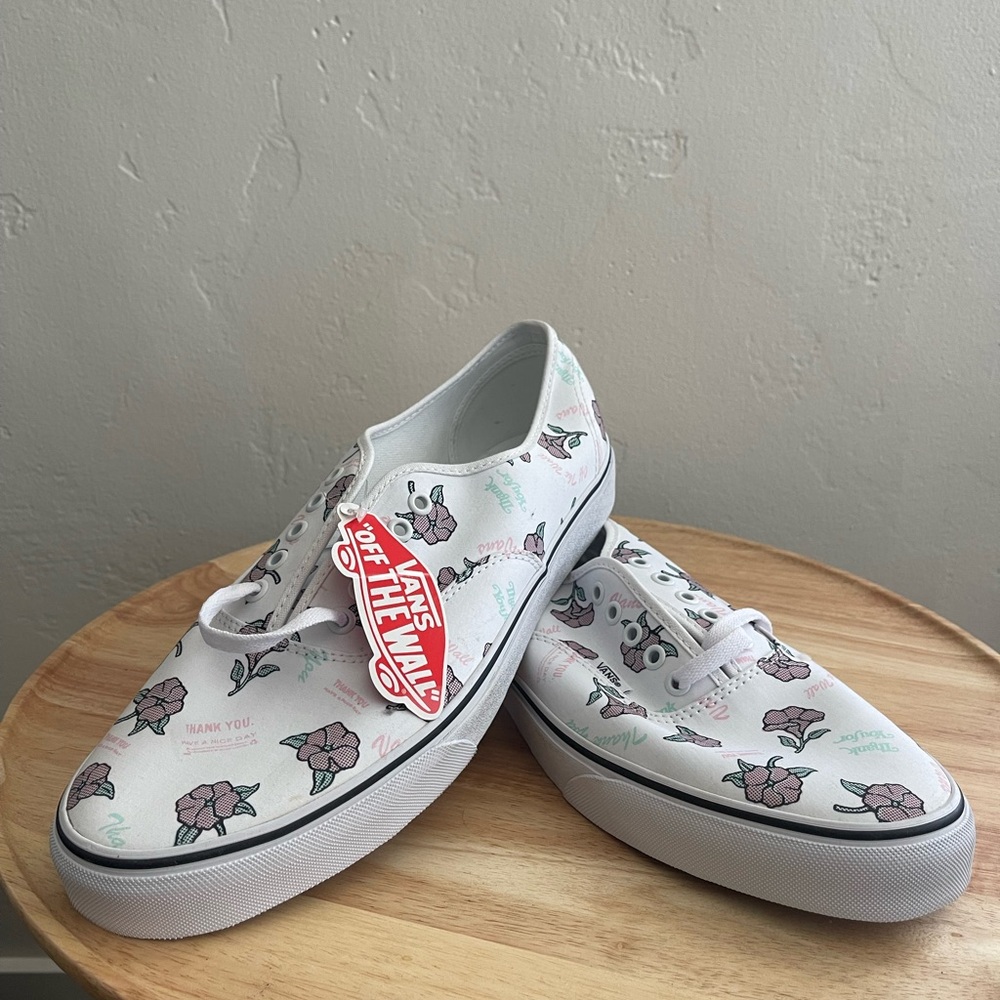 Vans White Floral Sneakers